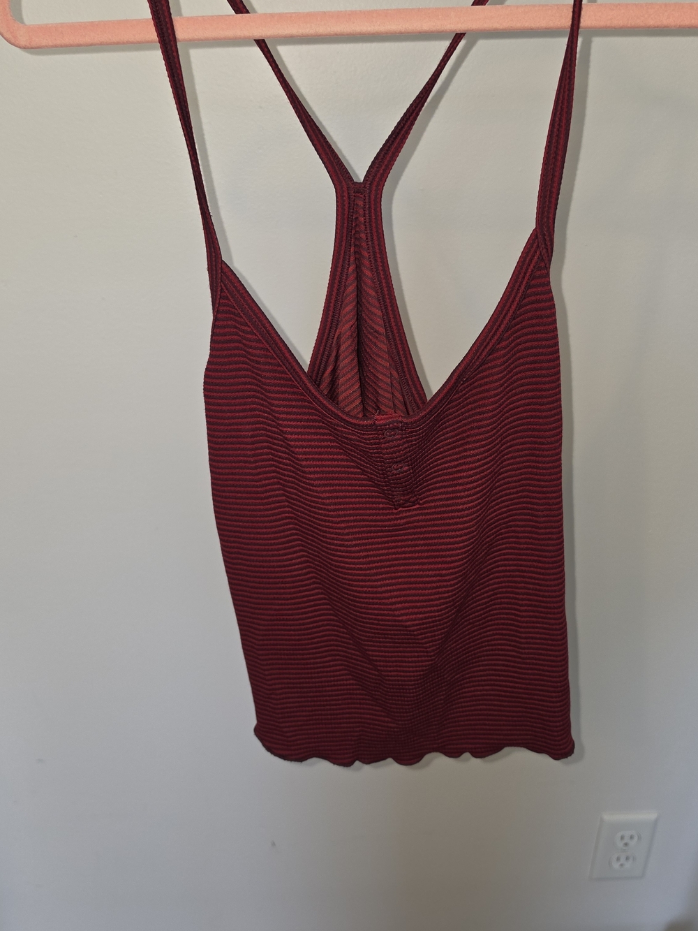 Savage X Fenty Burgundy Striped Ribbed Racerback Camisole